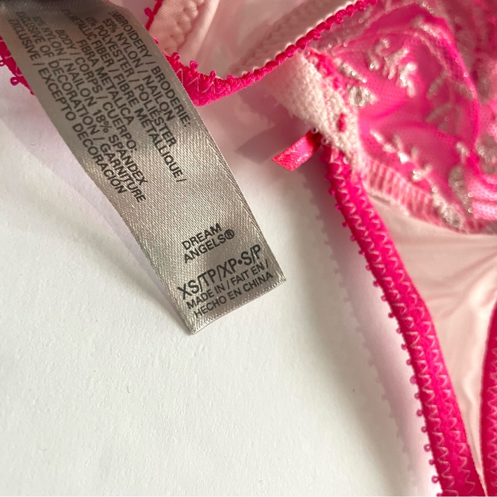 Vintage Victoria Secret Garter, Dream Angels Bright Pink And Silver, Size XS. - Picture 6 of 6